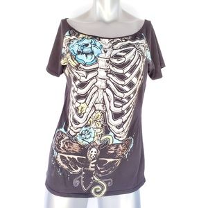 Too Fast Rib Cage Cutoff TShirt